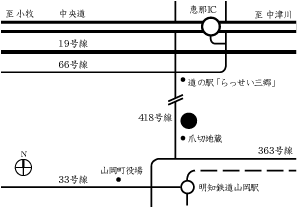 地図 イヅツヤ田舎店 喫茶去『がらん』